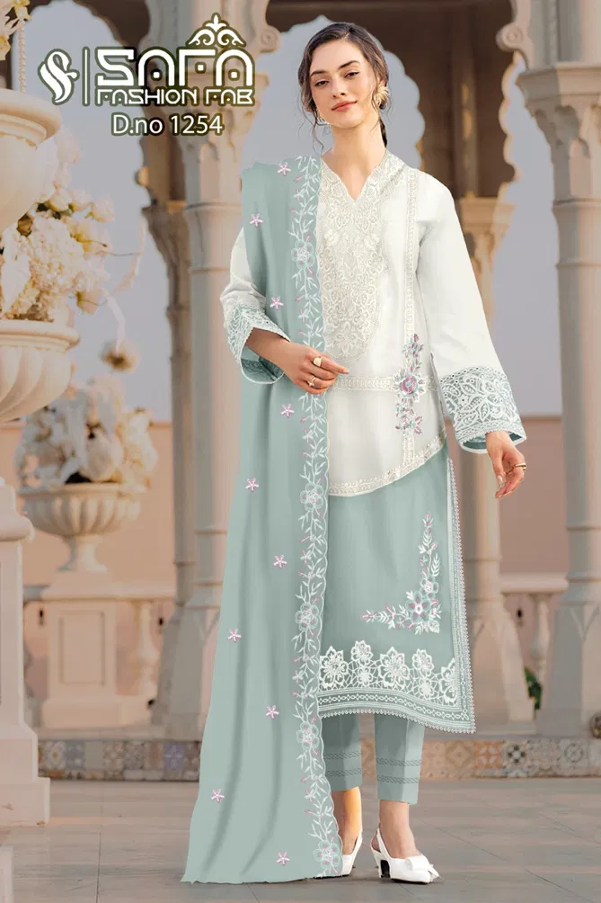 Safa Fashion Fab 1254 Georgette Readymade Pakistani Suit Wholesale Price In Surat
